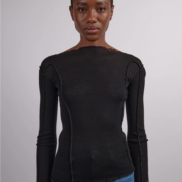 Baserange Tops - Baserange Omato long sleeve tee - organic cotton rib